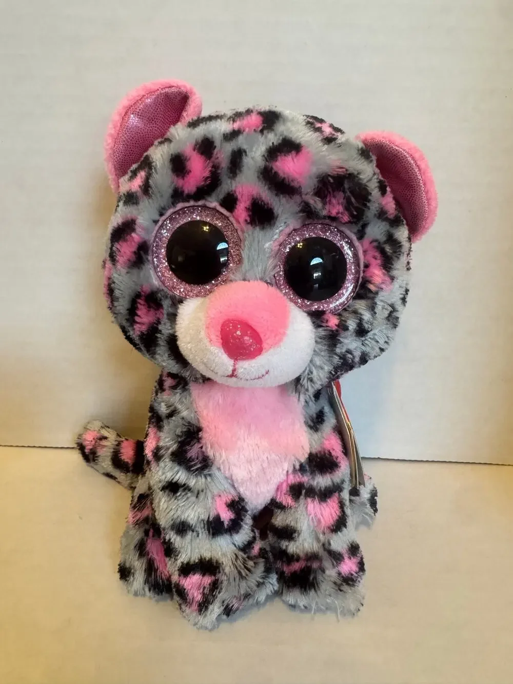 Ty Beanie Boos Tasha Pink & Gray Leopard Plush – Original Hang Tag